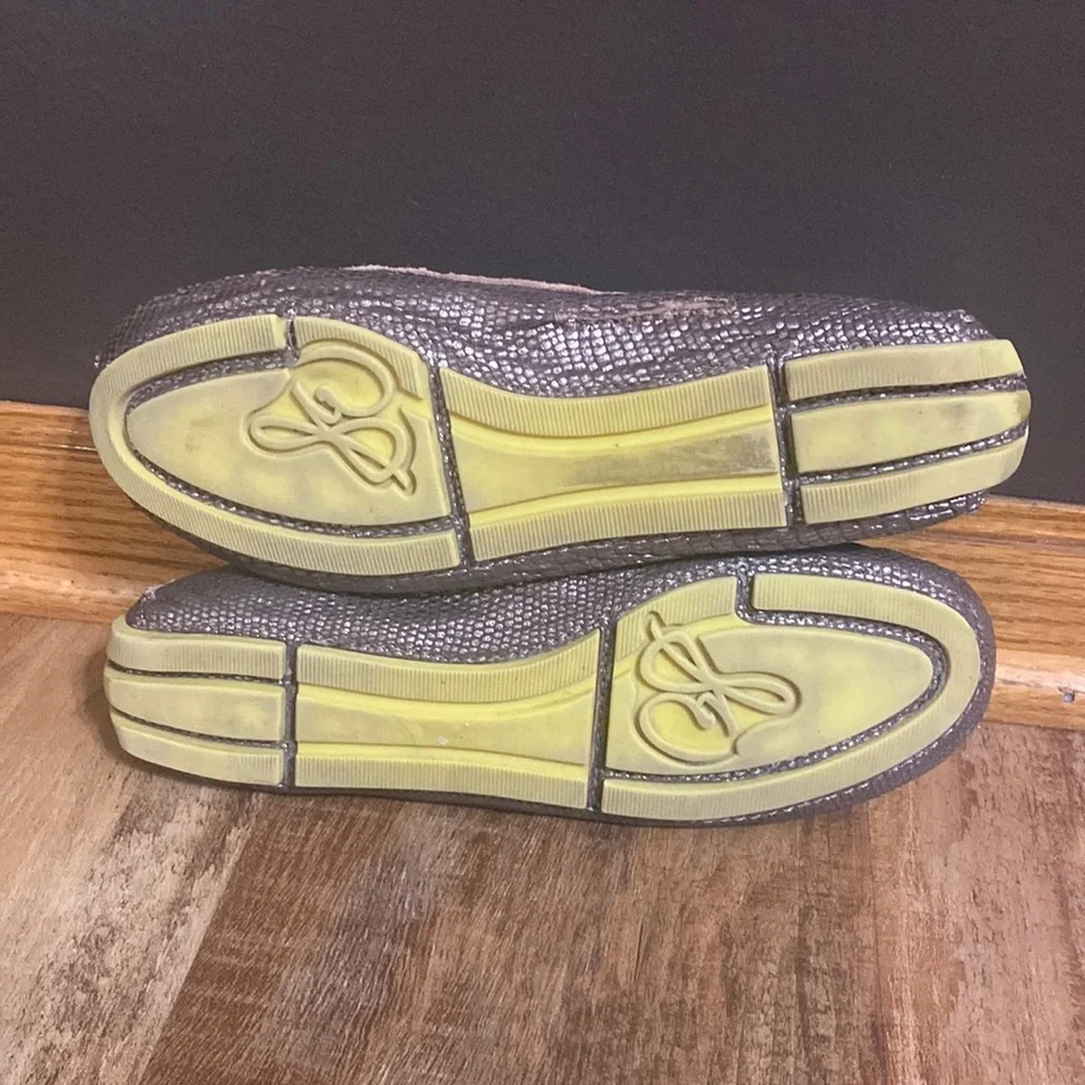 Sam Edelman gunmetal metallic driving loafers size 6.5